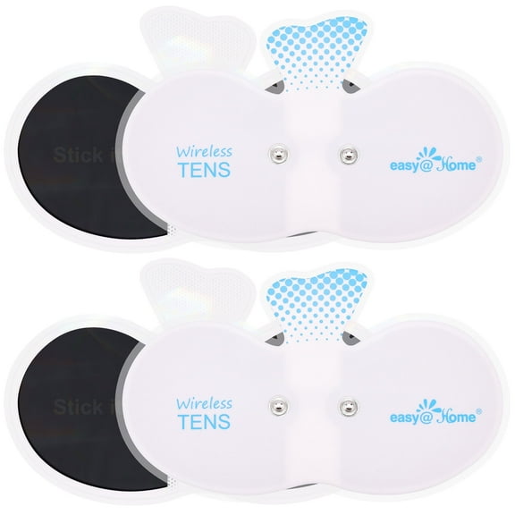 Easy@Home Reusable Electrode Pads for TENS Unit, 4-Pack, 6.5" x 3"