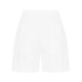 thumbnail image 5 of White Gym Shorts Women's Summer Large Size Solid Color Casual Shorts with Elastic Band Pockets, 5 of 5