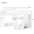 thumbnail image 2 of Harper & Bright Designs Queen Size Wooden Loft Bed with Staircase and Wardrobe, High Bunk Bed with Under-Bed Space and Convenient Storage Open Shelves for Boys Girls Bedroom, White, 2 of 13