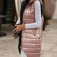 thumbnail image 2 of Lindreshi Puffer Vest Women Plus Size Clearance Ladies Solid Color Hooded Vest Zipper Sleeveless Pocket Mid-length Jacket, 2 of 4