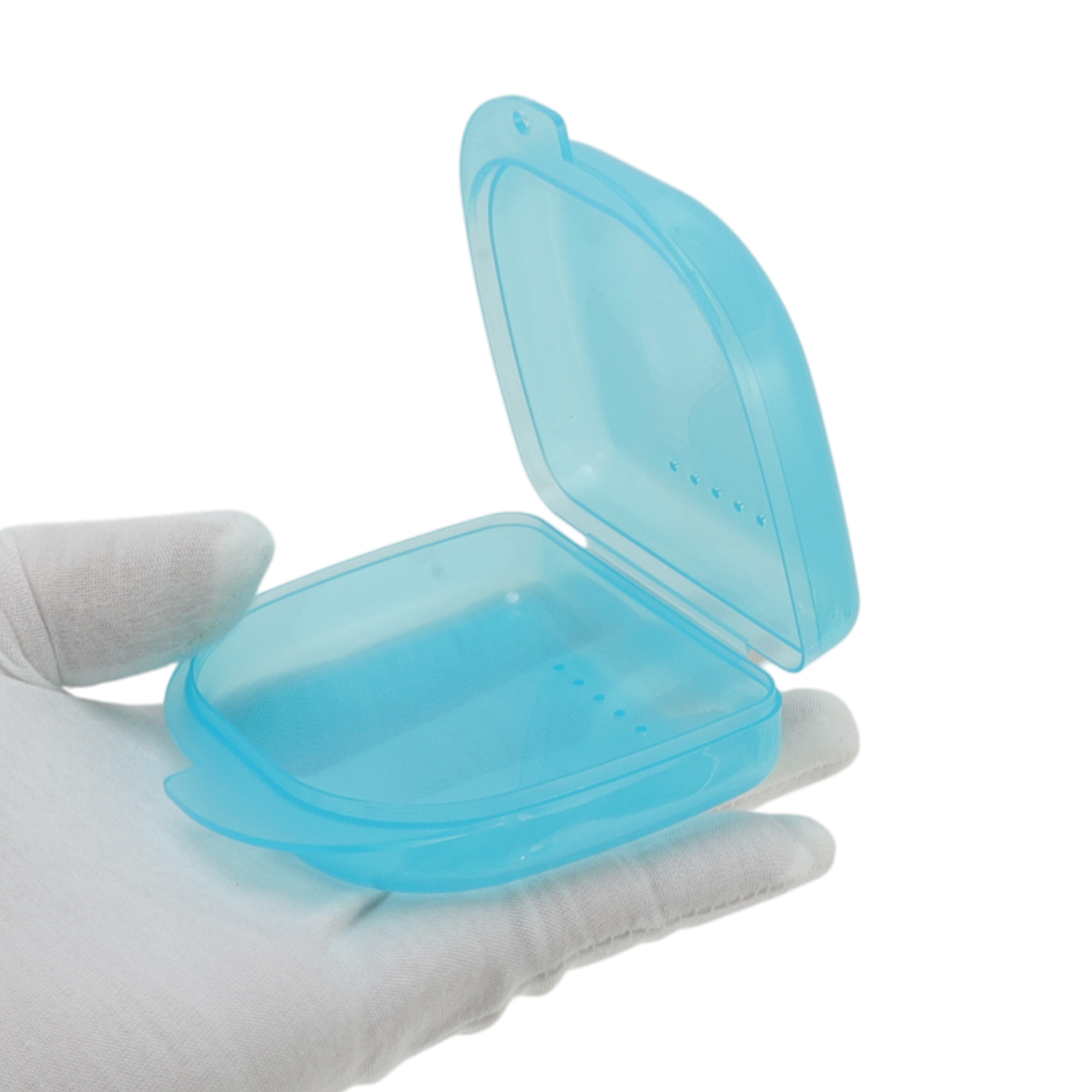 Unique Bargains Compact Braces Box with Vent Holes 1 Pc Clear, Light Blue