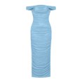 thumbnail image 7 of LEAVINGSUO Summer Dresses For Women Fashion Skirt Sleeveless Off-The-Shoulder Sleeveless High Waist Dresses Solid Color Sky Blue S, 7 of 7
