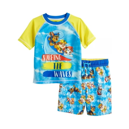 

Paw Patrol Toddler & Little Boys Rash Guard and Swim Trunks Set Sizes 2T-7