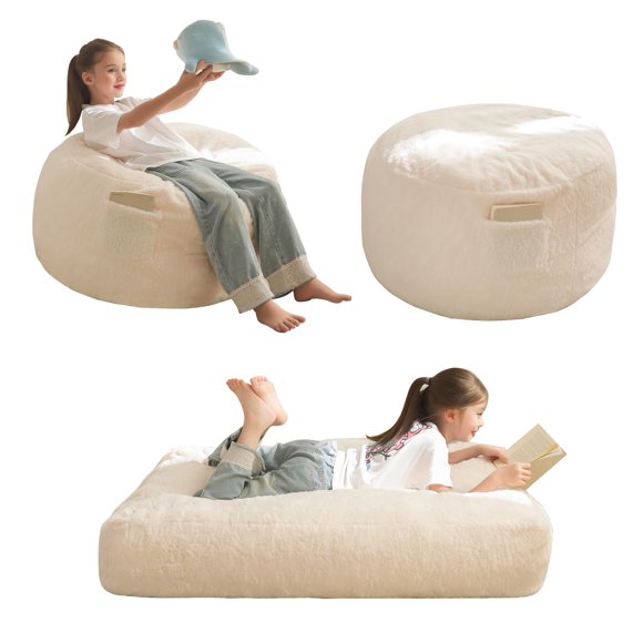 Puf cama MAXYOYO convertible para niños, color beige