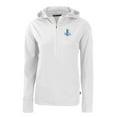 thumbnail image 2 of Women's Cutter & Buck  White Detroit Lions Throwback Daybreak Eco Recycled Half-Zip Hoodie, 2 of 3