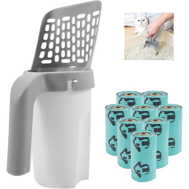 pelle Litire Pour Chat Avec Sacs Litire Pour Chat, Portable De Gande Capacit Pelle Litire Pour Chat, Poigne Cómodo Durable Pelle Caca Dome