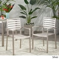 thumbnail image 2 of Noble House Cape Coral Outdoor Aluminum Dining Chair in Silver (Set of 2), 2 of 8