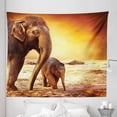 thumbnail image 1 of Zoo Tapestry, Mother and Family in Kenya Safari Landscape Environment, Fabric Wall Hanging Decor for Bedroom Living Room Dorm, 5 Sizes, Dark Orange Orange, by Ambesonne, 1 of 1