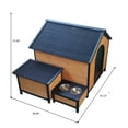 thumbnail image 3 of Pefilos 39" Outdoor Dog House, Waterproof Puppy Shelter Indoor Doghouse with Elevated Floor, Kennel for Small Medium Dogs with Porch, Beige, 3 of 8