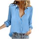 thumbnail image 2 of Neewe Collar Button Down Shirts for Women 3/4 Sleeve Tops V Neck Collared Blouses Business Casual Outfits, 2 of 8