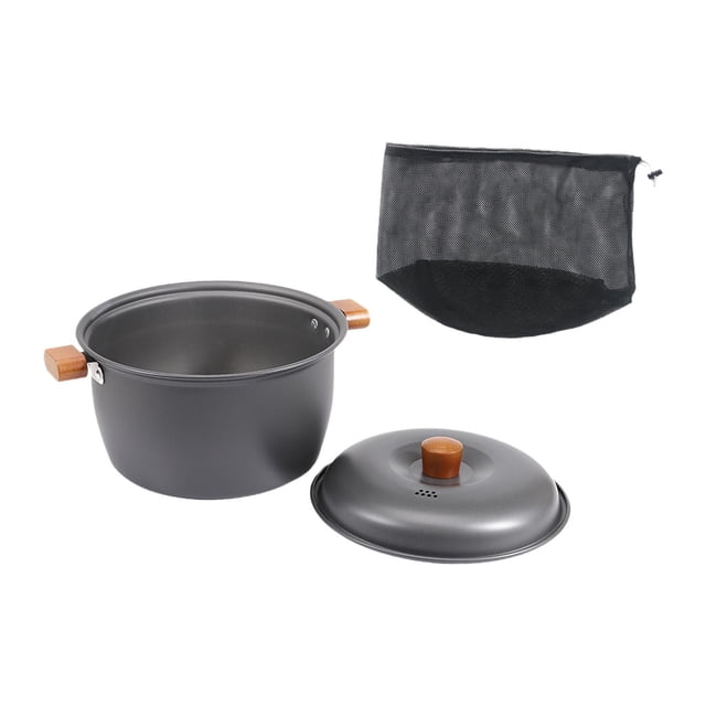 S SERENABLE Camping Soup Pot Portable Compact Picnic Stockpot for Outdoor Travel Kitchen