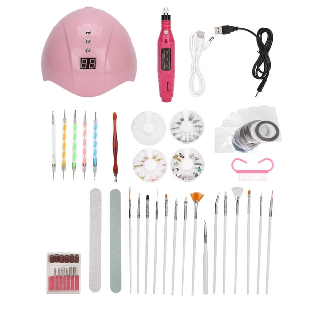 Kit de Decoración de Uñas Nikou con Luz LED UV y Bolígrafo para Pintar Uñas
