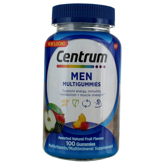 3 Pack - Centrum MultiGummies Gummy Multivitamin for Men,