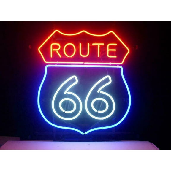 Queen Sense 14"x10" Route 66 Neon Sign Man Cave Handmade Neon Light 114R66