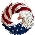 thumbnail image 5 of Ming Qi Yongyi wooden red, white and blue national flag wreath, 2025, 5 of 6