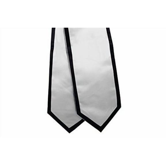 Honors Graduation Academic Stoles/Sashes with Classic End and Trim (White w/Black Trim)