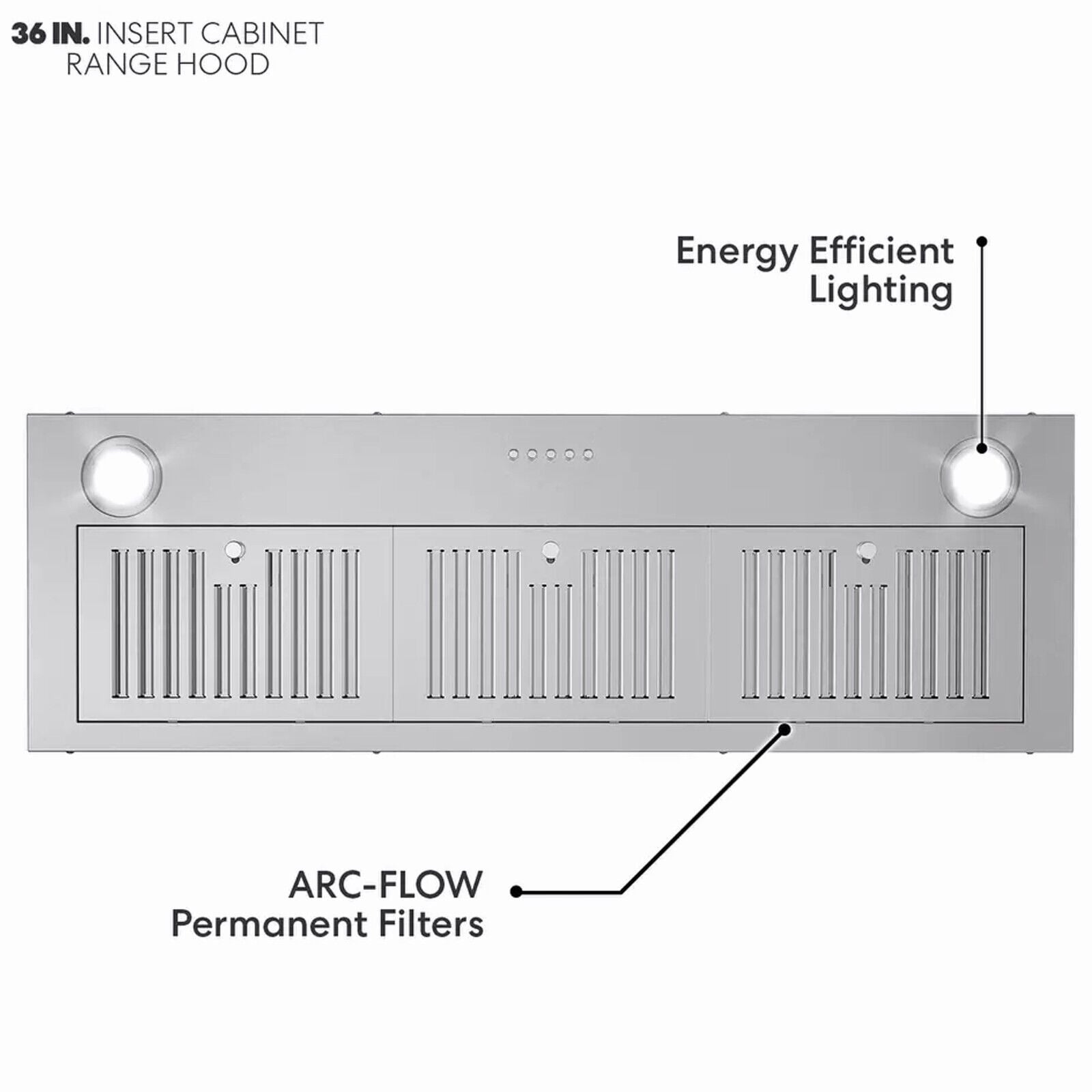 Joeaonz 36 Inch Range Hood 600 CFM Stainless Steel Vent, 3-Speed LED, Dishwasher Filter, 120V