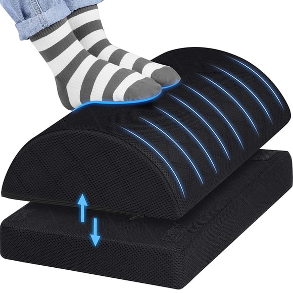 Reposapiés Ajustable CushZone de Espuma con 2 Alturas Negro