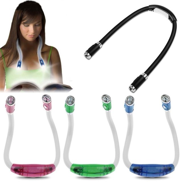 Lampe Torche de Nuit Réglable à 4 DEL pour Étude, Lecture, Câlin, Lecture au Cou