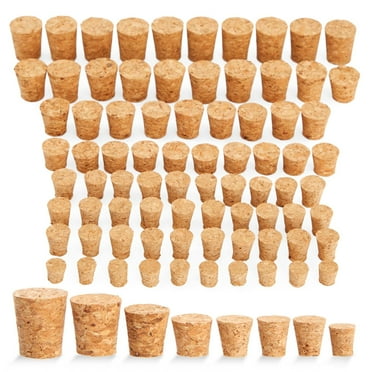 Juvale-Small Tapered Cork Stoppers for Jars and Bottles, 8 Sizes (80 Pieces)