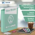 thumbnail image 4 of Davis Group Economy 3-Ring View Binders, 1.5" Round Rings, 350 Capacity, Mint, Pack of 6, 4 of 4