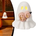 thumbnail image 2 of LED Halloween Tabletop Ornament Set | Oimcto Light-Up Pumpkin Figurines with Warm Glow for Mantel, Shelf & Tray Display - Ghost Gourd, 2 of 4