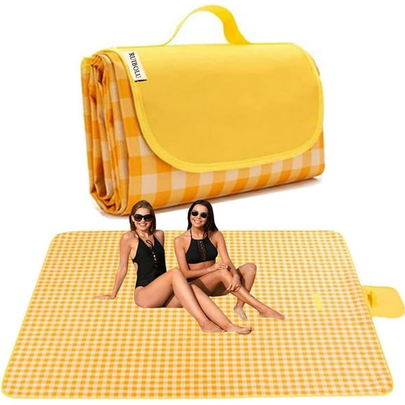Extra Large Picnic Blanket Beach Blankets, Picnic Mat Waterproof Sand Proof Foldable Portable for Outdoor Camping Hiking Travel Grass Park Music Festival Lawn Mats