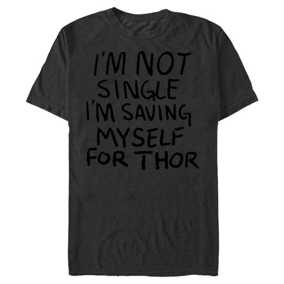 Marvel WHAT IF…? I’m Not Single I’m Saving Myself for Thor Standard - Short Sleeve Blended T-Shirt for Adults – Customized-Dark Heather