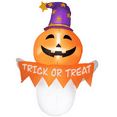 thumbnail image 1 of Outsunny 3.4ft Inflatable Halloween Window Sticker Ghost with Orange Face, 1 of 10