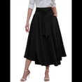 thumbnail image 3 of Vestido Bohemio, Elegante, Informal, de Cintura Alta y Estilo Irregular con Bolsillos para Mujer Negro L, 3 of 9