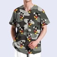 thumbnail image 4 of Camiseta de enfermería con estampado de Minnie y Mickey de Disney para hombre, tops casuales, manga corta, bolsillo con cuello en V, uniforme para mujer neutral, 4 of 5