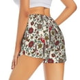 thumbnail image 2 of Uemuo Dark Enchanted Flowers And Birds Pattern Women's Athletic Shorts High Waisted Running Shorts with Liner Pockets Gym Elastic Workout Shorts-XX-Large, 2 of 9