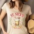 thumbnail image 4 of St. Nick’s Coffee Club Shirt | Festive Gingerbread Latte Christmas Tee, Navy, Size M, 4 of 6