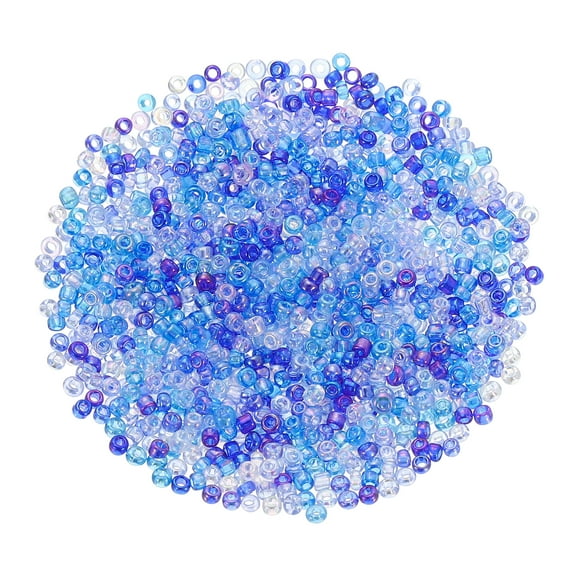 2000 Pack 2mm Glass Bugle Beads, Mini Loose Glass Spacer Bead for DIY Making, Blue Color