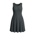 thumbnail image 5 of Oksale Ribbed Knit Dresses for Women Summer Trendy Henley Neck Flowy A Line Dress Cozy Sleeveless Mini Dresses Dark Gray L, 5 of 7
