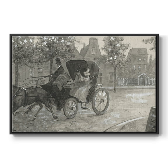 Vintage Animal Print-XXVIII By Wexford Home Framed in Black Wood Gallery Wrapped Canvas 17 in. x 25 in.