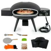 Touch-Rich Portable Outdoor Gas Pizza Oven Gas Fired Pizza Oven Maker with Stainless Steel Pizza Grill, Recipe For Authentic Stone Baked Pizzas For Foodparty