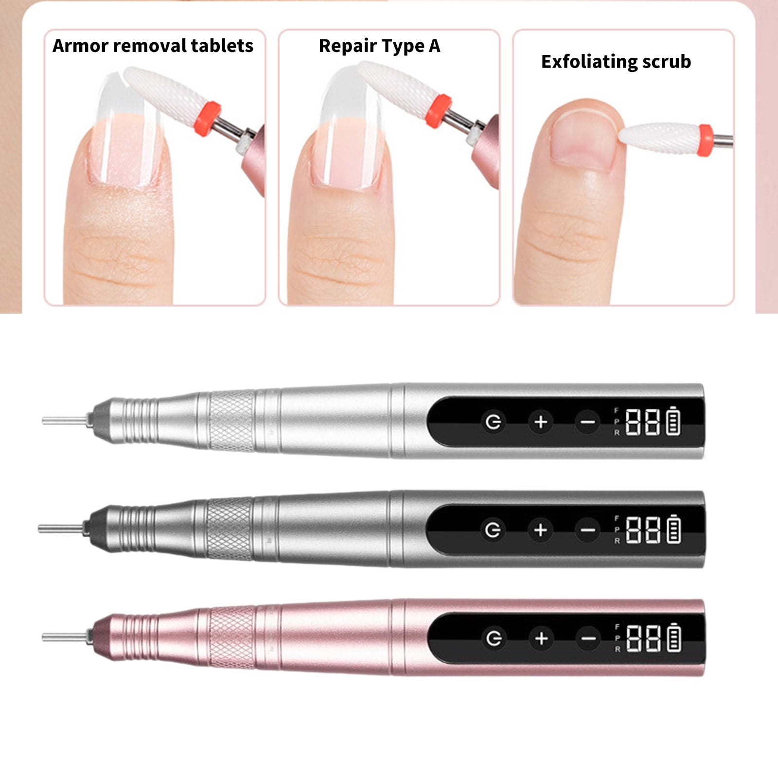 35000rpm Electric Nails Drill Machine Rechargeable Professional Nails Drill with Drill Bits for Gels Nails