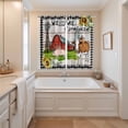 thumbnail image 3 of Curtains 63 Inch Length 2 Panels, Farmhouse Cow Grommets Window Treatment Curtain, Country Sunflowers Pig Cabin Barn Wooden Thermal Curtains Drapes for Living Room/Bathroom, 3 of 9