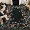 thumbnail image 5 of Wonnitar 8x10 Floral Washable Rug, Black Rugs for Living Room, Soft Low Pile Bedroom Area Rug, Non-Slip Throw Carpet for Dorm Office, 5 of 12