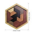thumbnail image 4 of 12 pcs Hexagon Tangram Jigsaw Puzzles Wooden Puzzle Games Brain Puzzles For Kids, 4 of 8