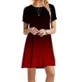 thumbnail image 2 of Ersazi Robe pour Femmes 2023 Mode pour Femmes Col Rond Chandail à Enfiler avec Manches Courtes Imprimées Décontractée Ample Longueur Genou en Liquidation Bleu G, 2 of 3