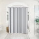 thumbnail image 2 of Juego de cortinas de ducha a rayas: cortina de bañera lavable con 12 ganchos, cortinas de ducha de tela impermeables de estilo rústico a rayas, 2 of 5