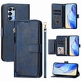thumbnail image 1 of Filp Case for OPPO Reno 5 Zipper Pocket Magnetic Flip Wallet Phone Case with 7 Card Slots and Wrist Strap, 1 of 5