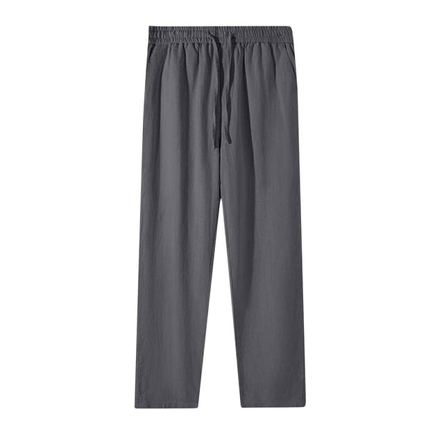 Tnhcen Women's Essential Drawstring Elastic Waist Loose Straight Leg Pants - 9 Inch Cuff Basic Casual Trousers for Spring/Fall M-5XL Relaxed Fit Style Easy Care