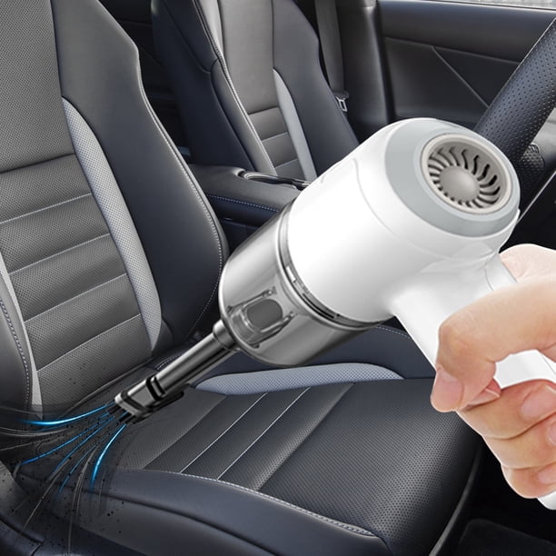 Fiudx Liquidación de ahorros de verano Aspiradora de coche con potente succión, aspiradora manual 2 en 1 y bomba de soplado manual, miniaspiradora para grietas, limpiador de teclados, recargable por