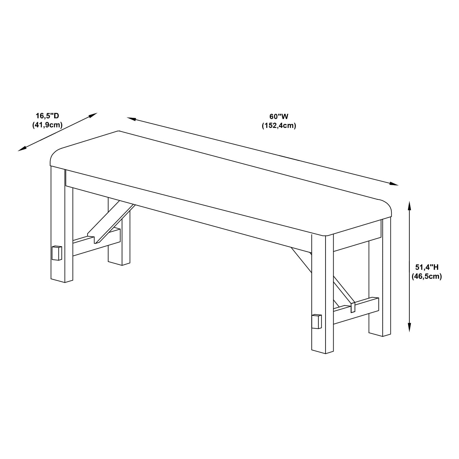 Correll Farmhouse Dining Bench, Weathered Gray Base with Tan Fabric