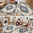 thumbnail image 5 of 3'x5' Area Rugs, Navy Blue Boho Indoor Outdoor Area Rug for Living Room Bedroom, Retro Southwestern Ethnic Geometric Washable Bathroom Rugs Kitchen Floor Carpet Mats Home Decor Aesthetic, 5 of 8