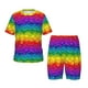 thumbnail image 1 of Balery Bright Rainbow Conjunto de Pijama Infantil de Manga Corta con Estampado – Ropa de Dormir de Algodón Suave-Small, 1 of 6