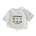 thumbnail image 4 of CYRBOKO Girls Outfit Sets, Elastic Waist Cotton Summer Short Sleeve T-shirts and Shorts White Size 5-6 T, 4 of 6